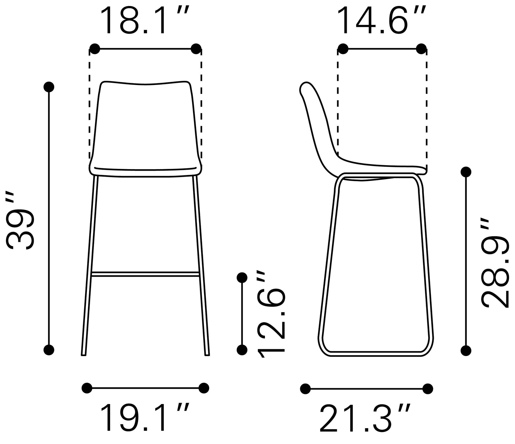 Smart Vintage Espresso Barstool (Set of 2)