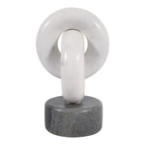 Livingston White/Gray Marble Link Sculpture