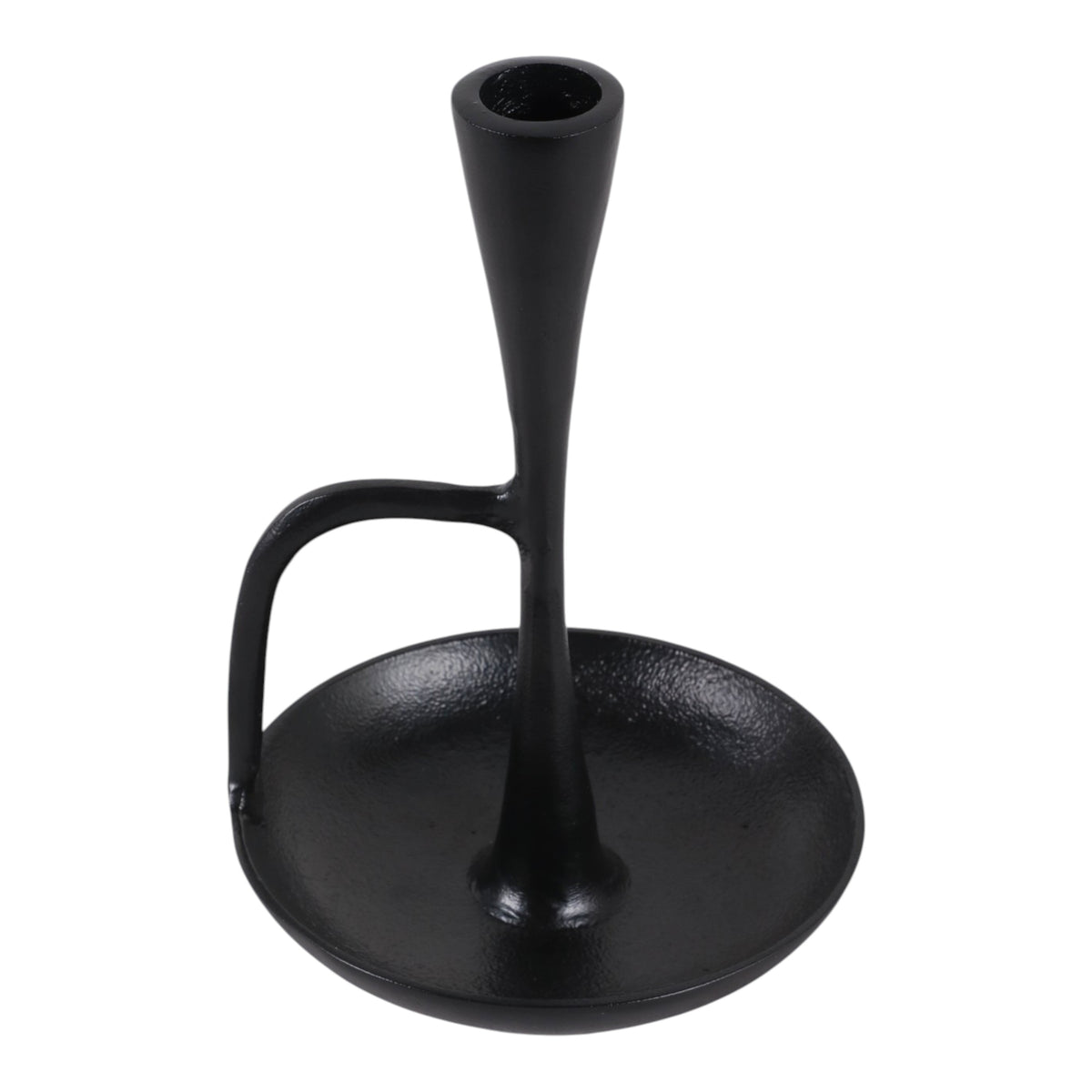 Keyes Black Small Taper Holder with Drip Dish