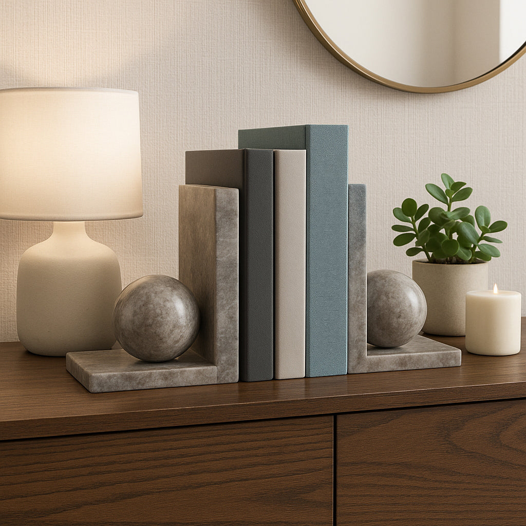 Elmo Tan Morchana Ball on Base Bookends (Set of 2)