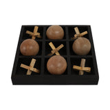 Alta Black/Brown Wood Tic Tac Toe Board Game