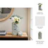 Edendale Green/Gold Large Ceramic Jar with Lid