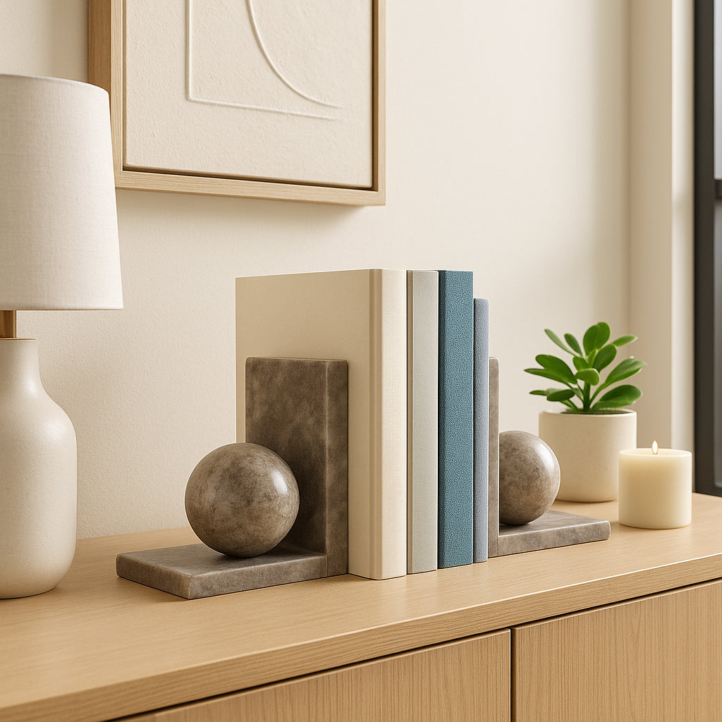 Elmo Tan Morchana Ball on Base Bookends (Set of 2)