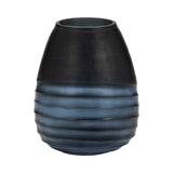 Paradise Cay Blue Glass Etched Vase