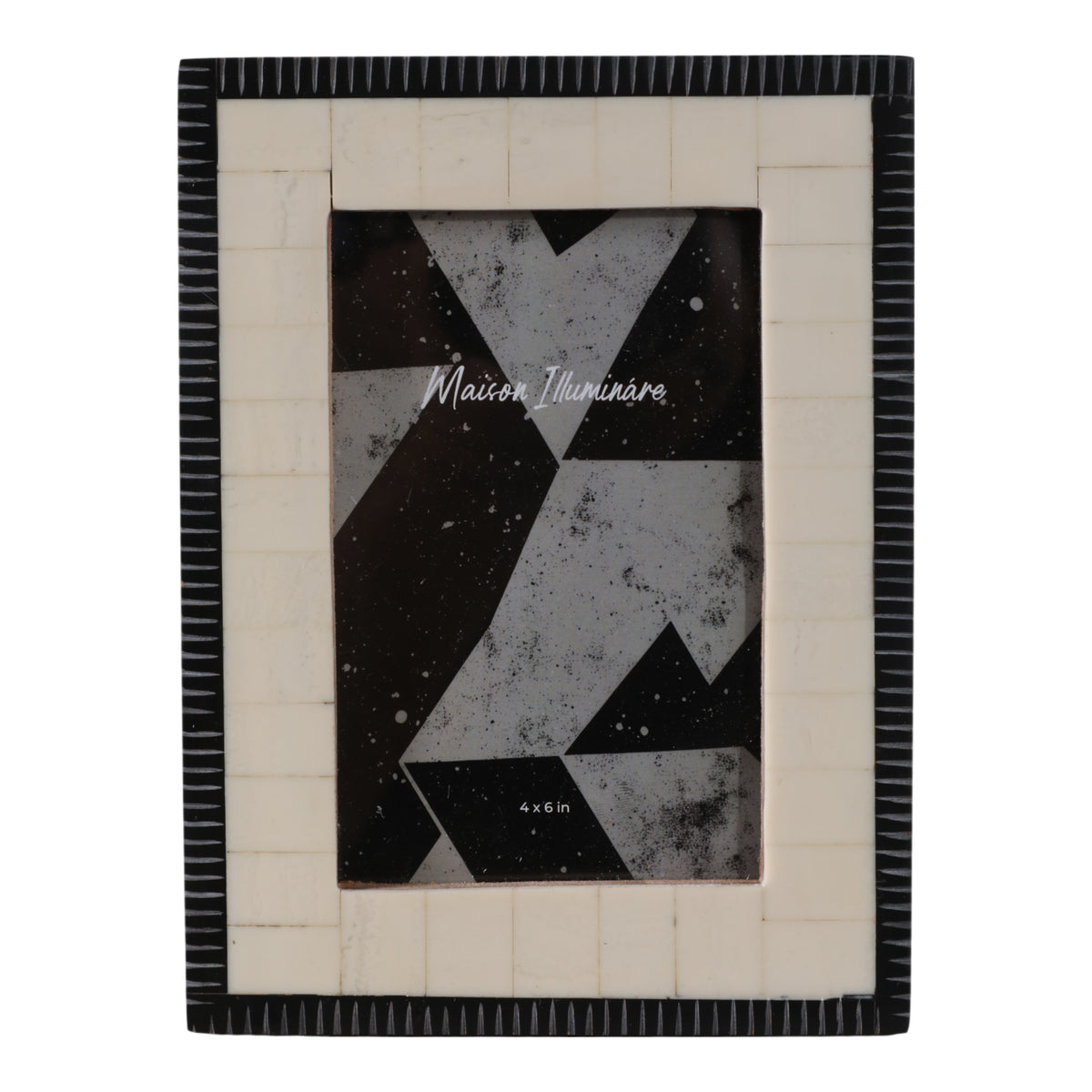 Vinland Ivory/Black Etched Border Photo Frame