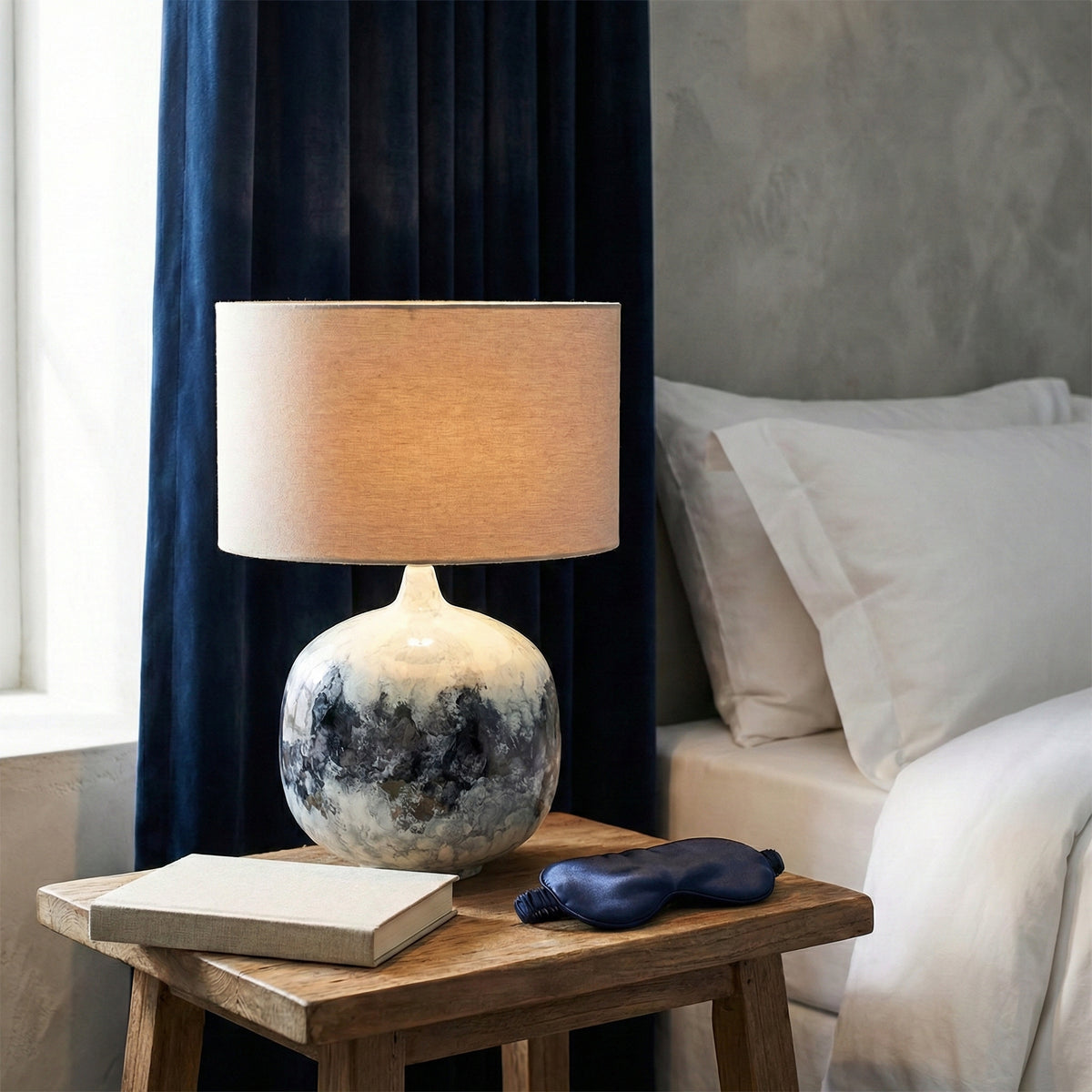 Juneridge Blue/Multicolor Metal Base Table Lamp