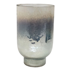 Una Silver Small Luster Glass Hurricane