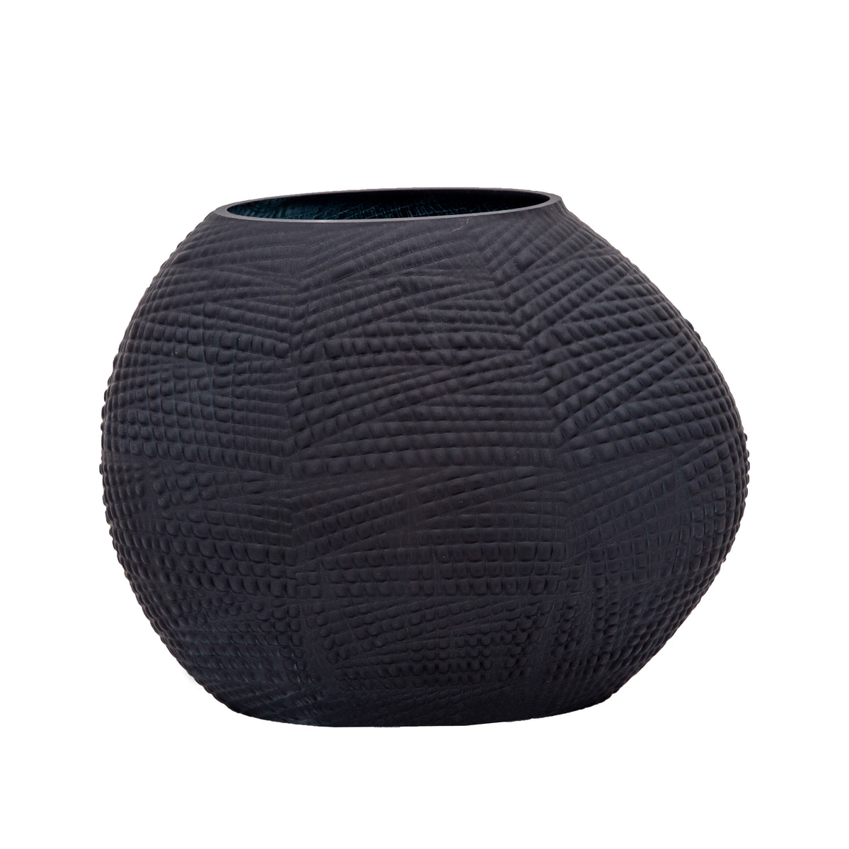 Heltonwell Black Glass Textured Vase