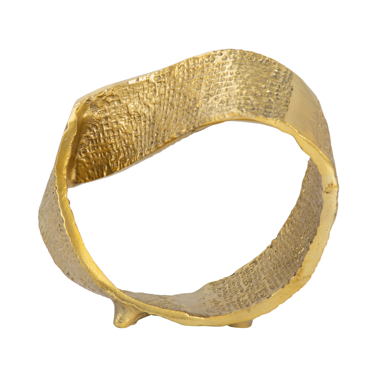 Venado Gold Metal Twisted Hammered Ring