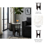 Gardenland White/Bronze Modern Accent Table with Metal Base