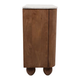 Keswick White/Brown Ball Feet 2-Door Cabinet