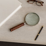 Narod Brown/Silver Ridged Handle Magnifying Glass