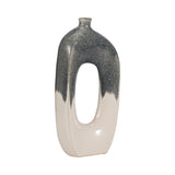 Brice Blue/White Ceramic Curvy Open Cut-Out Vase