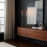 Toners Place Gold Metal Twisted Floor Taper Candle Holder