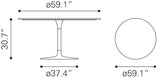 Metropolis Gray & Silver Dining Table (60")