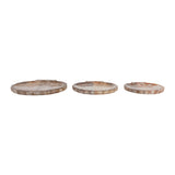 Hiouchi White/Natural Distressed Seashell Trays (Set of 3)