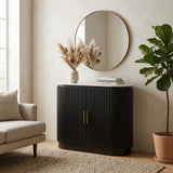 Squabbletown White/Black Fluted 2-Door Cabinet