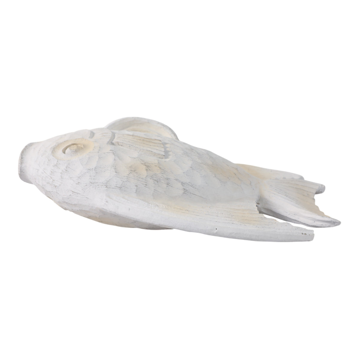 Ojala Whitewash Resin Fish Figurine - 14332-02EC