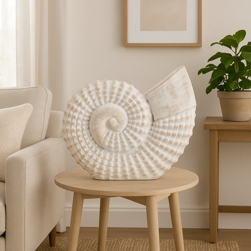 Essexrun White Shell Table Accent Decor