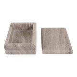 Elmira Beige Ribbed Layered Marble Box