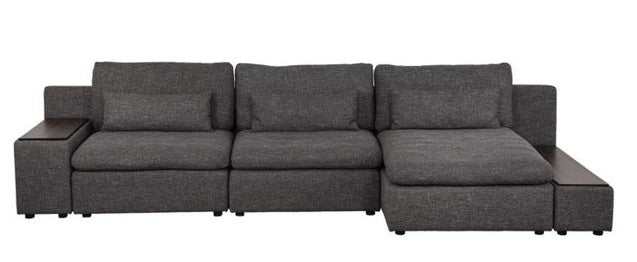Divani Casa Paseo Charcoal Modular Sectional Sofa w/ Console Create your own Style - Ornate Home