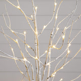4' 5' 6' Pre-Lit Artificial  White Birch Trees - Set of 3