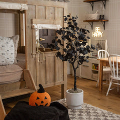 4' Artificial Halloween Black Eucalyptus Tree - Ornate Home