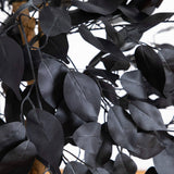 4' Artificial Halloween Black Ficus Tree with Natural Trunk