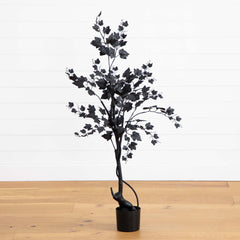 4’ Artificial Halloween Black Maple Tree - Ornate Home
