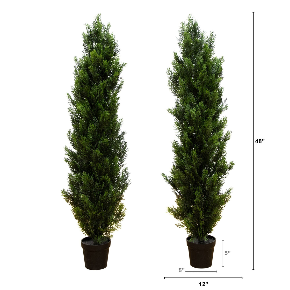 4’ Artificial Topiary Cedar Tree UV Resistant (Indoor/Outdoor) - Set of 2