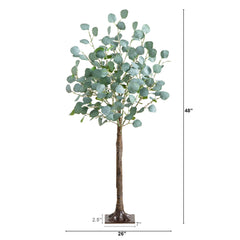 4’ Lighted Artificial Eucalyptus Tree with 240 Warm White LED Lights - Ornate Home