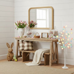 4' Pre-Lit Artificial Easter Twig Tree with 48 Egg Shaped LED Ornaments - Ornate Home