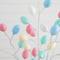 4' Pre-Lit Artificial Easter Twig Tree with 48 Egg Shaped LED Ornaments - Ornate Home