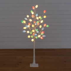 4' Pre-Lit Artificial Easter Twig Tree with 48 Egg Shaped LED Ornaments - Ornate Home
