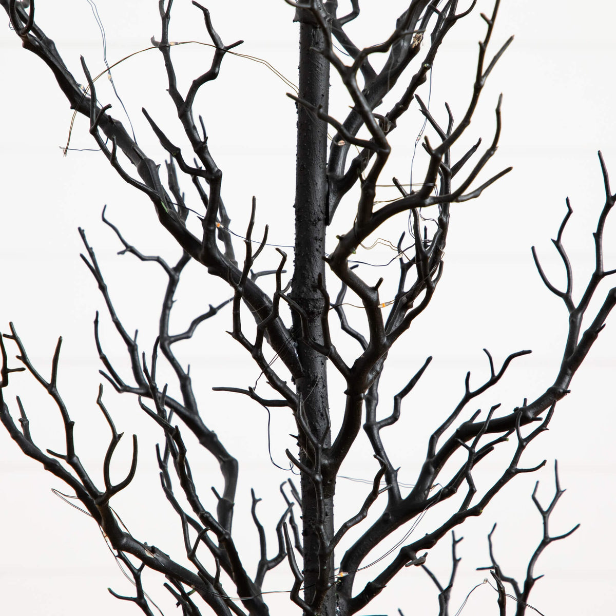4' Pre-Lit Artificial Halloween Black Spooky Twig Tree with 160 Orange & Purple Copper Wire String LED Lights