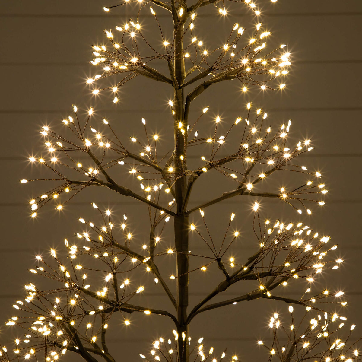 4' Pre-Lit Artificial Halloween Black Starburst Tree with 800 Fairy Warm White LED Lights