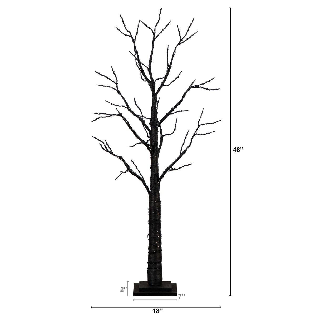 4’ Pre-Lit Artificial Halloween Twig Tree with 240 Orange & Purple LED Lights