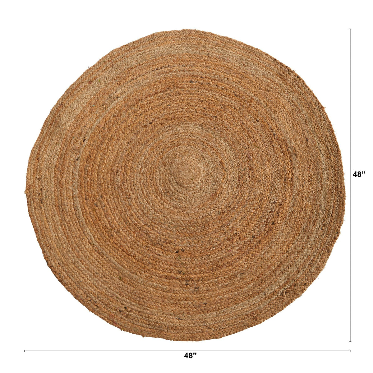 4’ x 4’ Hand Braided Boho Jute Round Rug