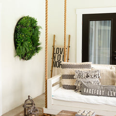 40” UV Resistant Almafi Coast Artificial Living Wall Art Panel in Black Aluminum Frame - Ornate Home