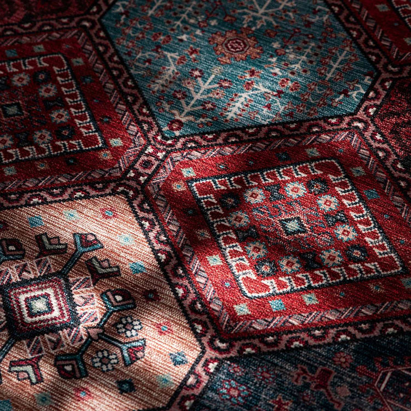Rain Persian Rust Red Distressed Vintage Non-Slip Indoor Area Rug / 5'x7 - Ornate Home