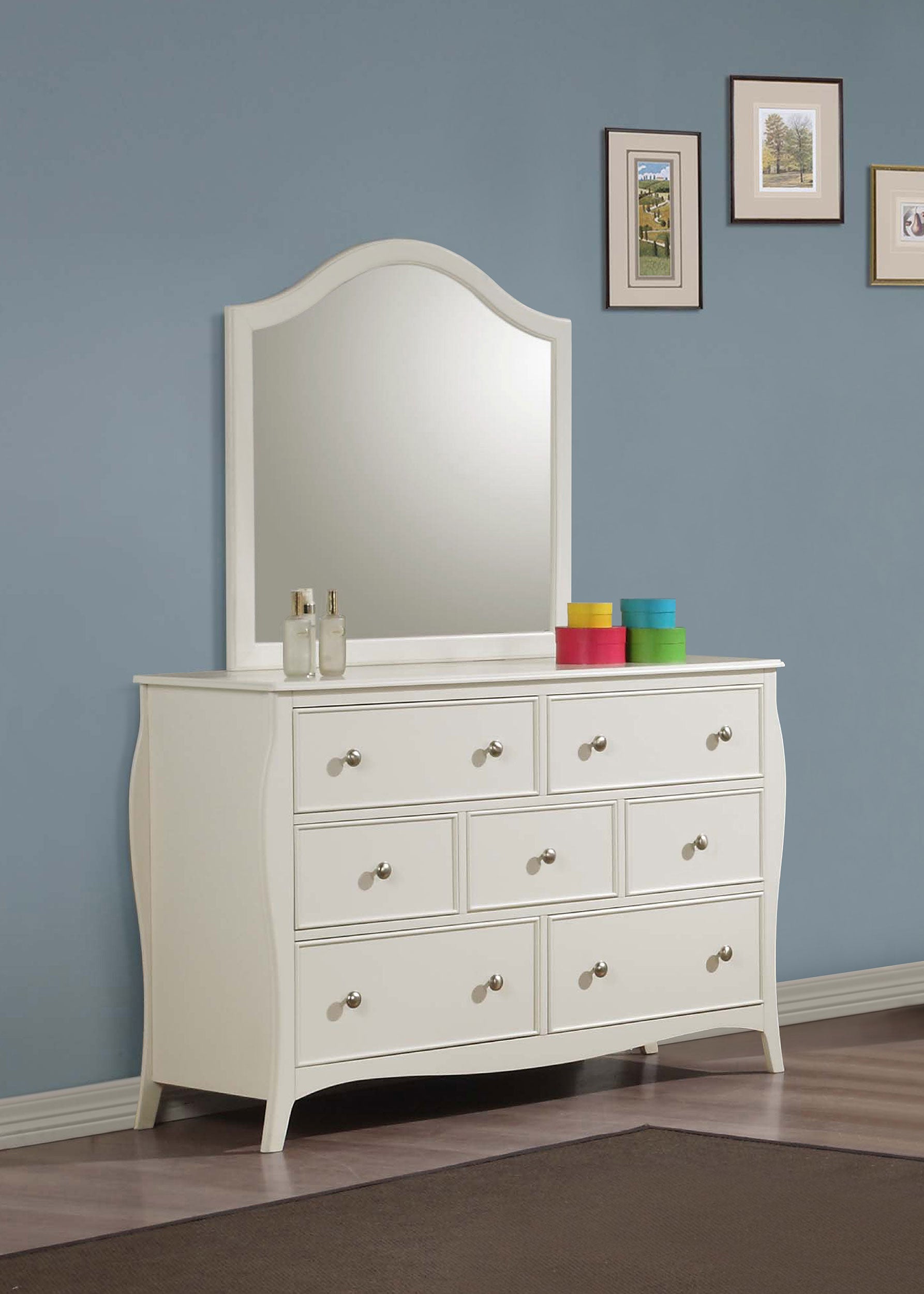 Dominique Cream White Dresser and Mirror - Ornate Home