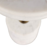Geyserville White/Gold Ribbed Drink Table with Marble Base