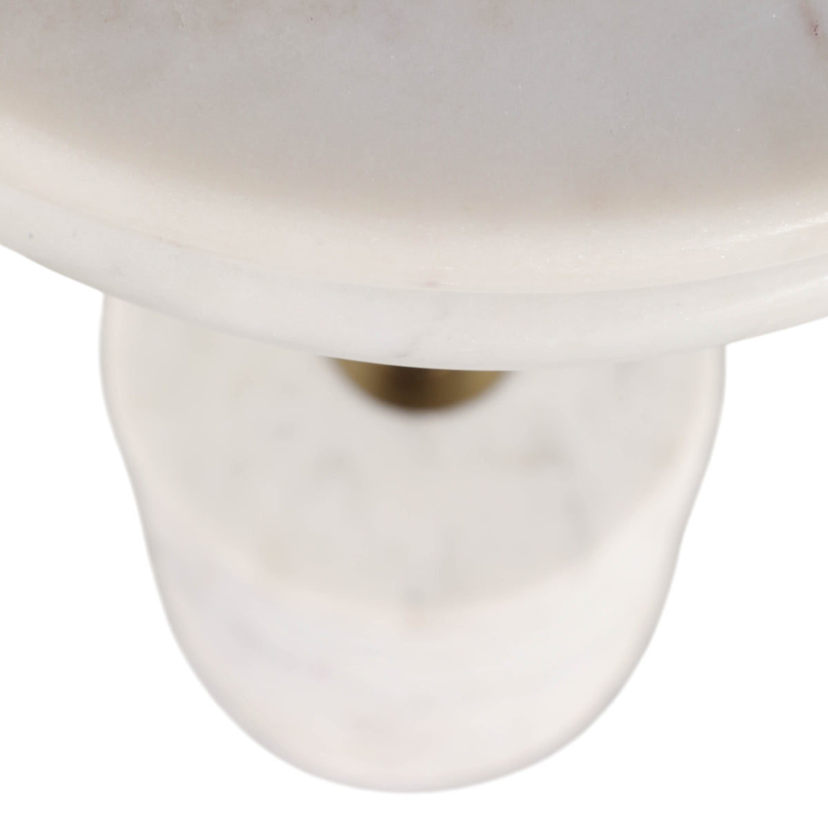 Geyserville White/Gold Ribbed Drink Table with Marble Base