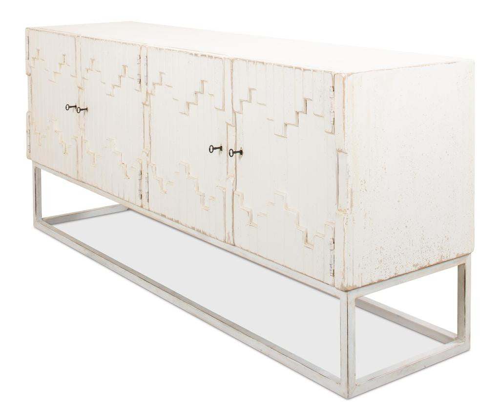 Aztec White Sideboard On Stand