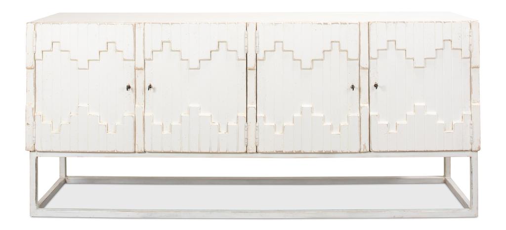 Aztec White Sideboard On Stand