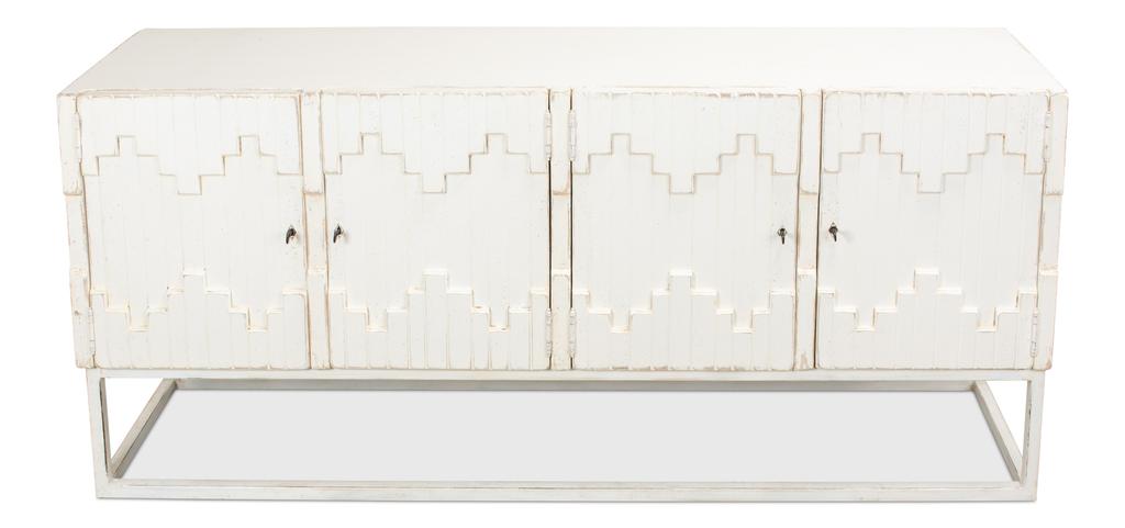Aztec White Sideboard On Stand