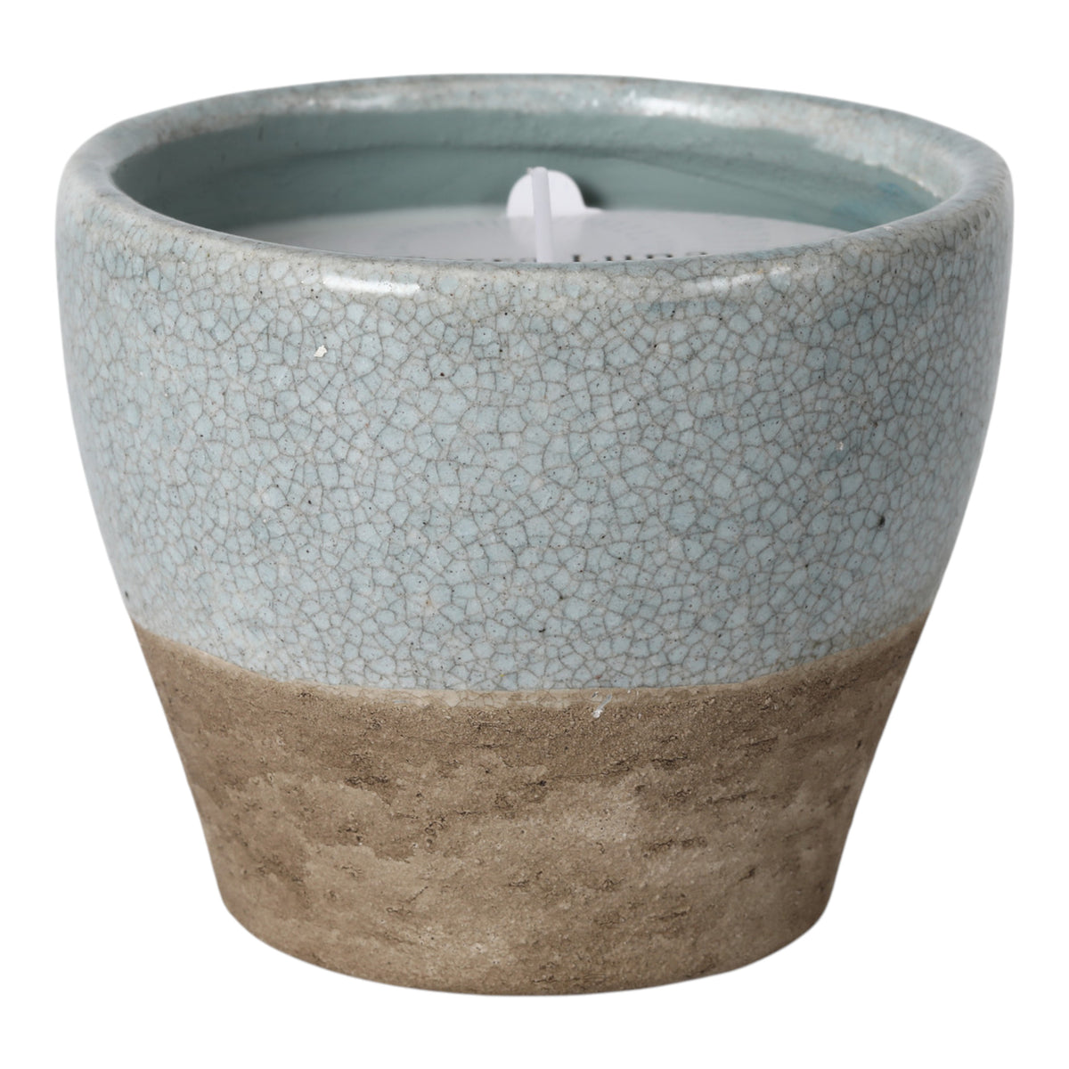 Agra Blue/Ivory Crackle Sea Salt Candle