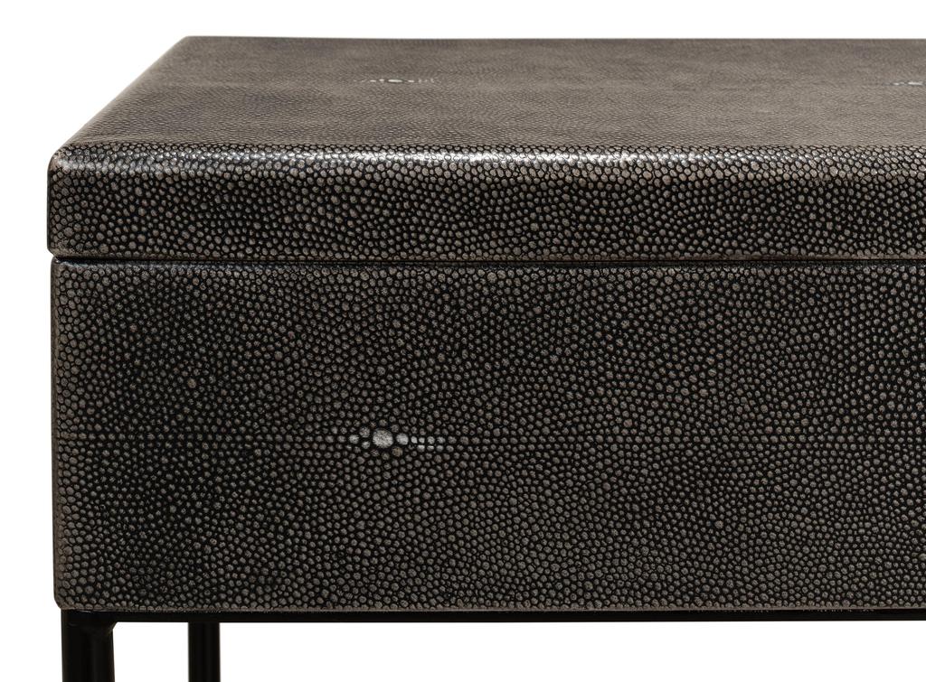 Shagreen Atelier Grey Leather Box On Stand