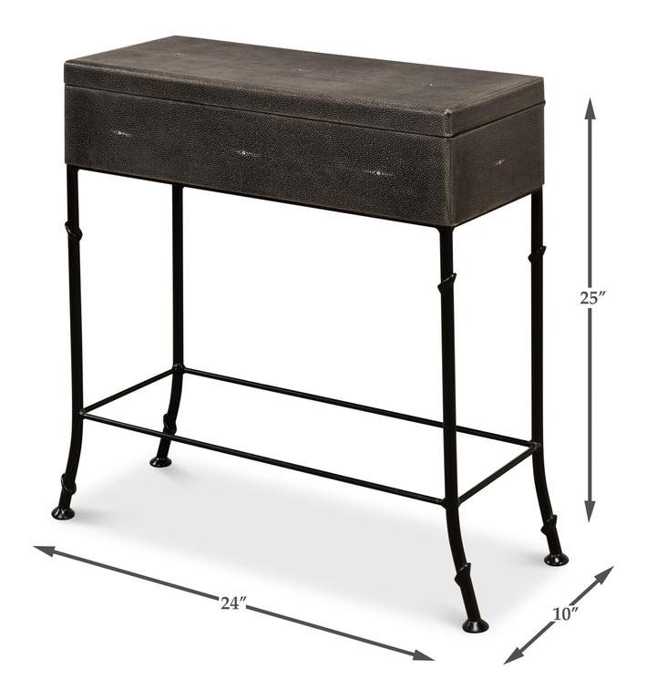 Shagreen Atelier Grey Leather Box On Stand