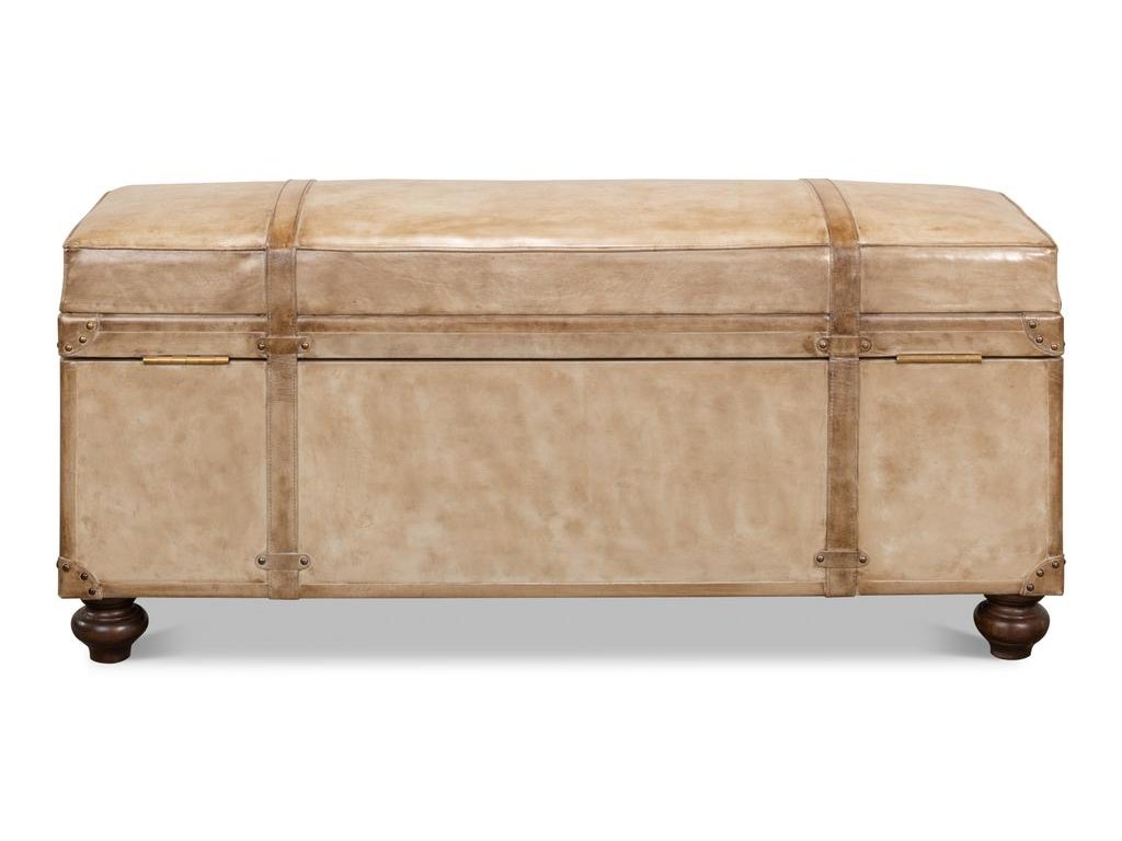 Voyage Leather Beige Leather Trunk/Bench